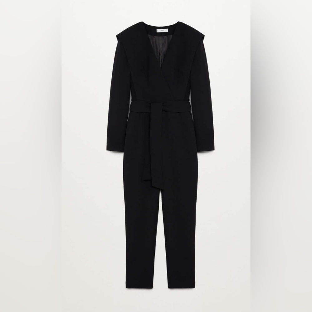 Black belt wrap jumpsuit